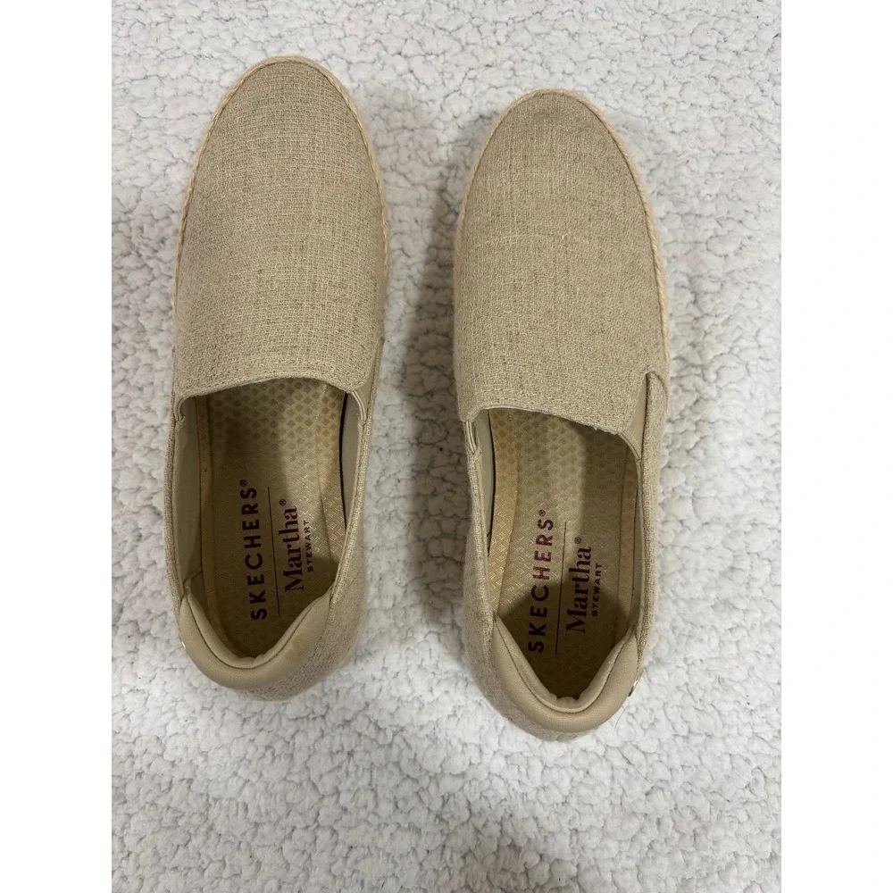 Skechers Martha Stewart BOBS Sesame Womens 9 Natural Linen Espadrille Slip On